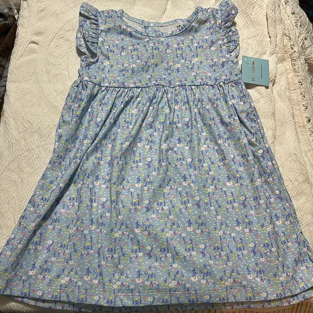 NEW Floral Sleeveless Lightweight Cotton Flutter Sleeve  dress READ DESCRIPTION
